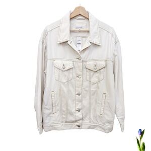 LOFT Women's Denim Jacket of white, perfect capsule wardrobe.